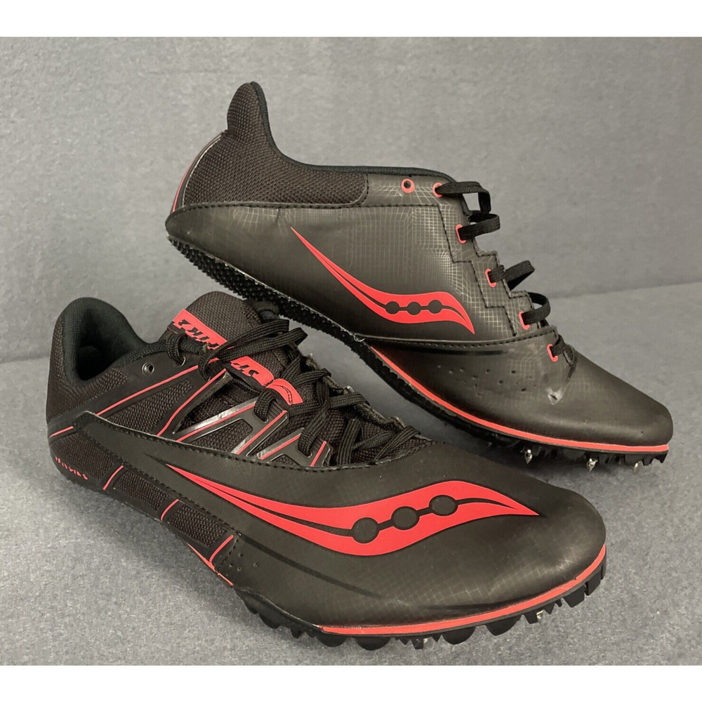 Saucony Mens Track Spike Shoes 10.5 Running Black Track Field Sprinting - Picture 1 of 14